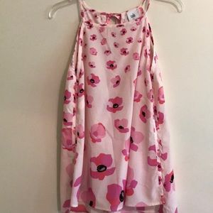 CAbi pink floral top, Size Large